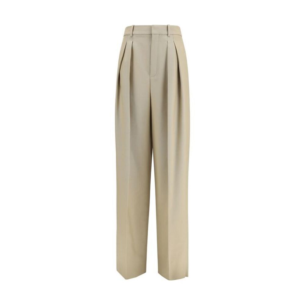 Saint Laurent Beige Wool Oves Aries Dress Women's Pants